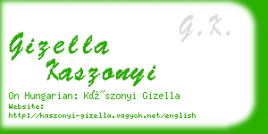 gizella kaszonyi business card